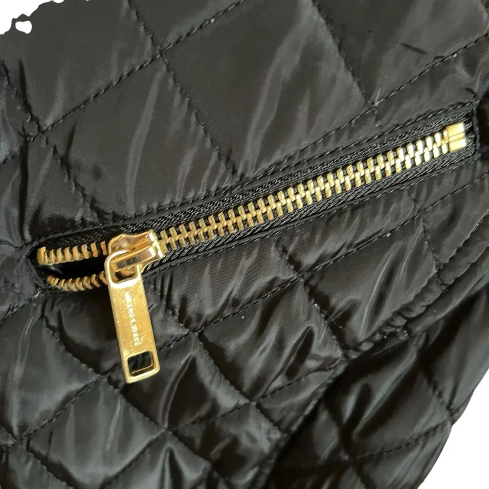 Michael Kors Women’s Quilted Belted Coat Black  size L